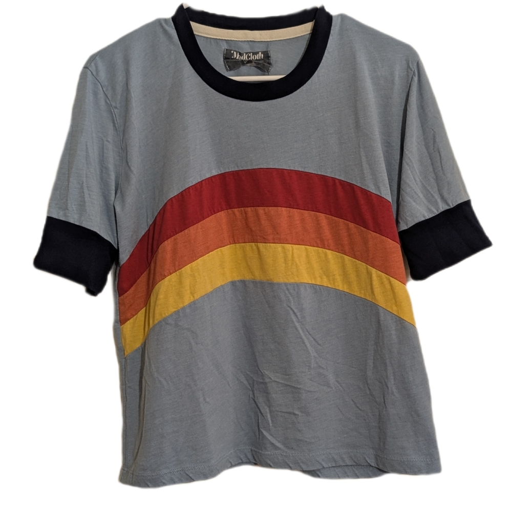 MODCLOTH 80s Rainbow Striped T-Shirt